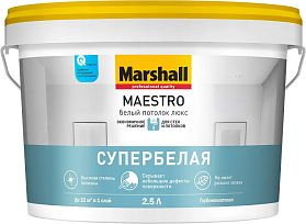 Краска Marshall Maestro Белый потолок Люкс глубокоматовая (2,5л)